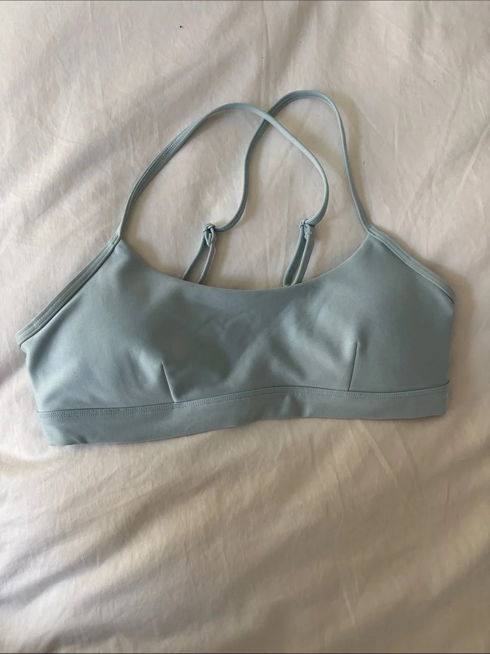ALO Yoga Light Blue Strappy Sports Bra